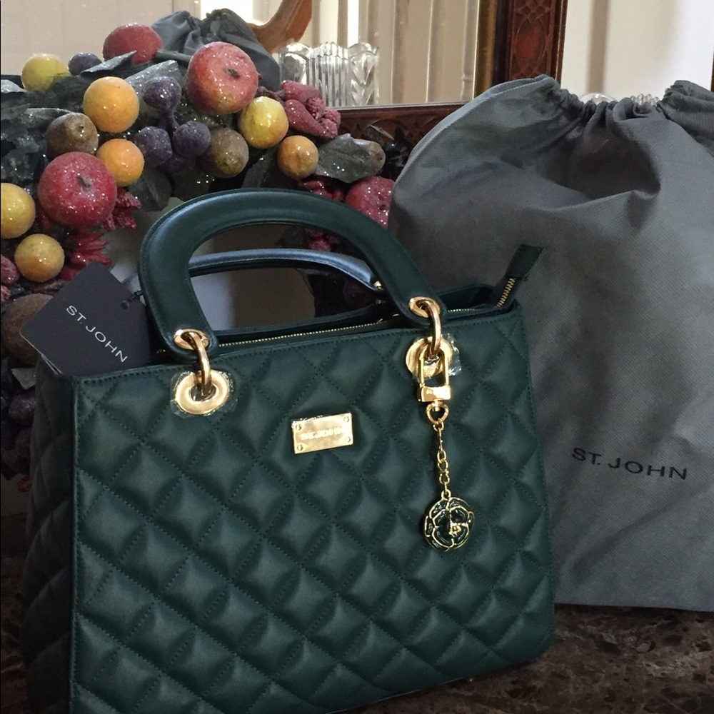 St. John Knits Quilted Leather Handbag